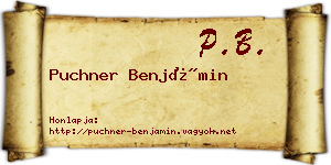 Puchner Benjámin névjegykártya